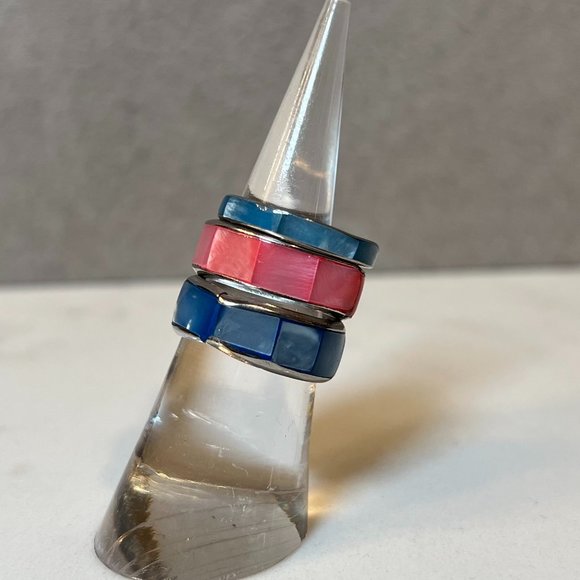 Silver Stacking Rings - Set of 3 Southwest Handmade Artisan Rings - Picture 4 of 16